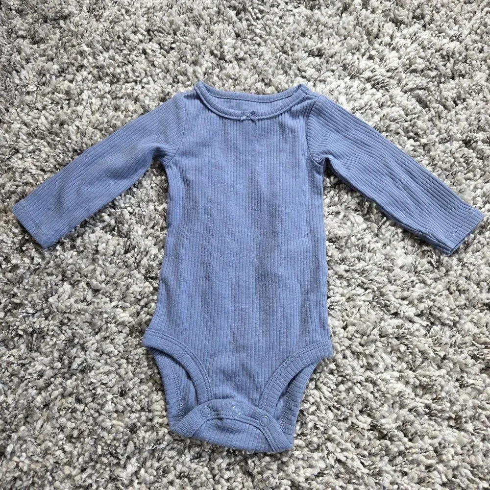 Carter's 5pc Baby 6M Ribbed Long Sleeve Cotton Snap Bodysuits